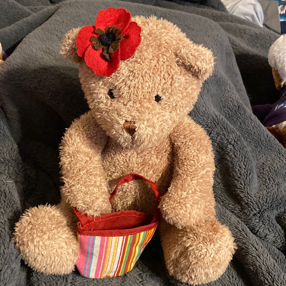 Bath and Body Works Blossom Bear Stuffed Animal 9" Tall Teddy Plush Toy w/ Bag